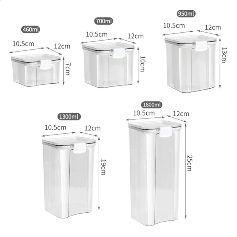 Sealed Jars Kitchen Grain Storage Organizer Large Tank Plastic Moisture-Proof Storage Box Household Seasoning Jars Set