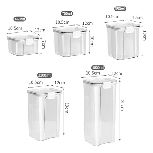 Sealed Jars Kitchen Grain Storage Organizer Large Tank Plastic Moisture-Proof Storage Box Household Seasoning Jars Set
